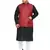 Black, Maroon And White Cotton Blend Jacket Kurta Pyjama Set