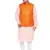 Pink, Orange And White Cotton Blend Jacket Kurta Pyjama Set