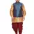 Rose Gold, Blue And White Silk Blend Jacket Kurta Dhoti Set