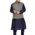 Navy Blue, Blue And White Silk Blend Jacket Kurta Pyjama Set