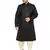 Black And Gold Silk Blend Sherwani Set