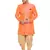 Orange woven silk blend sherwani