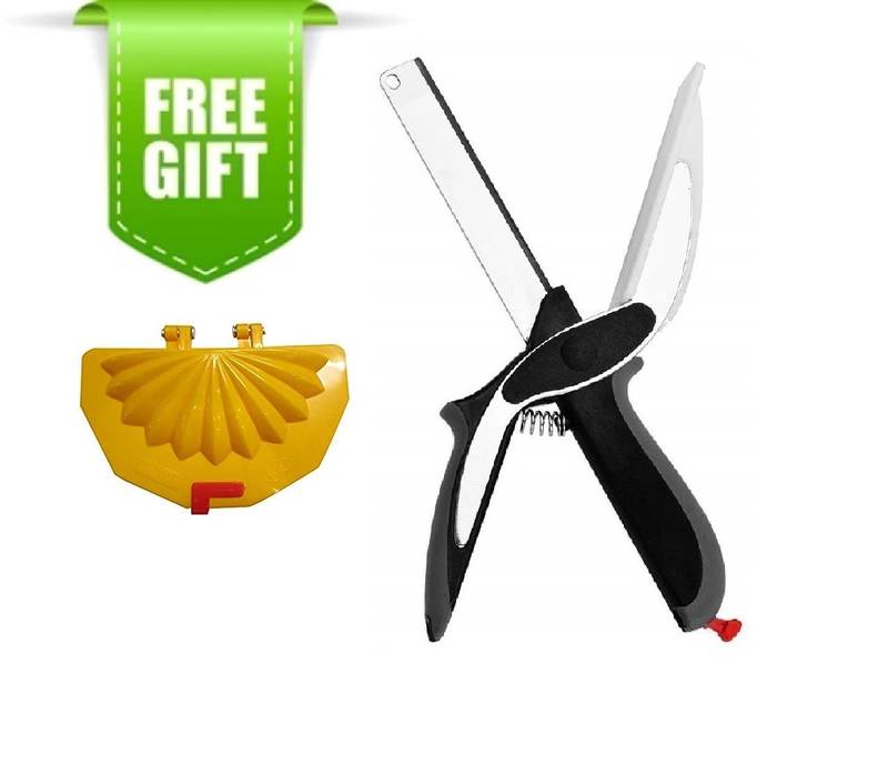 Plastic Gujiya Mould With 2 in 1 Clever Cutter for Safe and Quick Food Cutting and Slicing And Free Gift