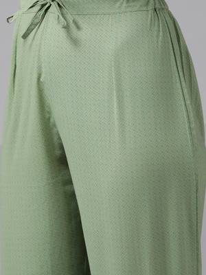 Green embroidered cotton ethnic-kurtis 5