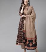 Black printed cotton ethnic-kurtis