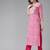 Pink printed viscose rayon ethnic-kurtis