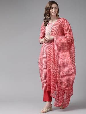 Red printed viscose rayon ethnic-kurtis 1