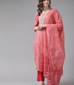 Red printed viscose rayon ethnic-kurtis