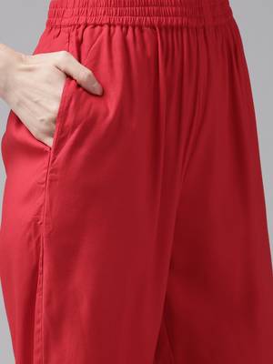 Red printed viscose rayon ethnic-kurtis 5