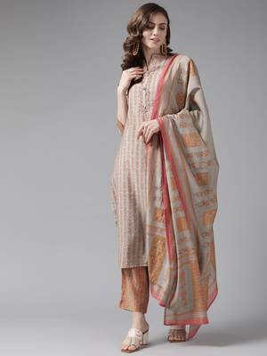 Grey printed silk ethnic-kurtis 1