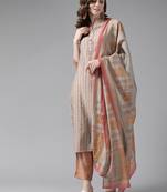 Grey printed silk ethnic-kurtis