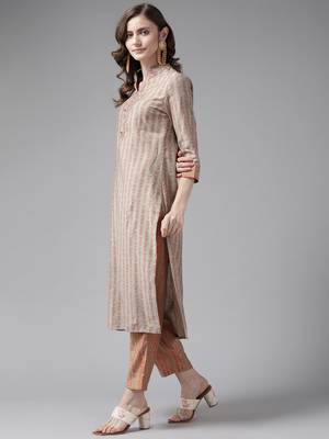 Grey printed silk ethnic-kurtis 2