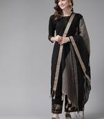 Black printed cotton ethnic-kurtis