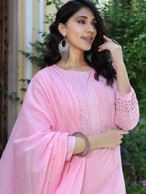 Pink embroidered cotton ethnic-kurtis 3