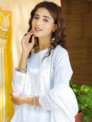 White embroidered cotton ethnic-kurtis 4