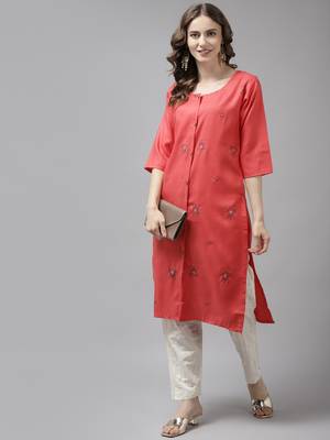 Red printed cotton ethnic-kurtis 5
