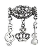 Silver crystal brooch