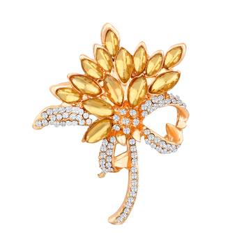 Brown crystal brooch 1