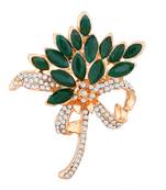 Green crystal brooch