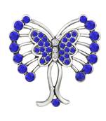 Blue crystal brooch