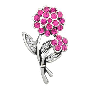 Pink crystal brooch 1