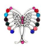 Multicolor crystal brooch
