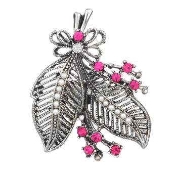 Pink crystal brooch 1