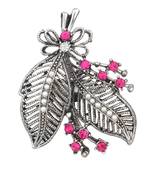 Pink crystal brooch
