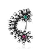 Vighnaharta Oxidised Gold with Artificial stone and Maharashtrian Nath Nathiya./ Nose Pin for women-VFJ1042NTH-Press