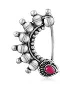 Vighnaharta Oxidised Gold with Artificial stone and Maharashtrian Nath Nathiya. Nose Pin for women VFJ1047NTH-Press