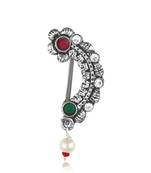 Vighnaharta Oxidised Gold with Artificial stone and Maharashtrian Nath Nathiya./ Nose Pin for women - VFJ1054NTH-Press
