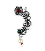 Vighnaharta Oxidised Gold with Artificial stone and Maharashtrian Nath Nathiya./ Nose Pin for women - VFJ1055NTH-Press