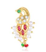Vighnaharta Gold Plated Mayur design with Peals Alloy Maharashtrian Nath Nathiya./ Nose Pin for women vFJ1011NTH-Tar