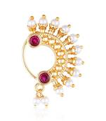 Vighnaharta Maharastrian Culture Nath Gold   work Guchhedar Nose Pin for Women and Girls VFJ1069NTH-Press