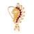 Vighnaharta Gold Plated with   CZ stone Piercing Maharashtrian Nath Nathiya./ Nose Pin for women  [VFJ1088NTH-TAR-Red ]