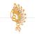 Vighnaharta Gold Plated with   CZ stone Piercing Maharashtrian Nath Nathiya./ Nose Pin for women  [VFJ1088NTH-TAR-Red ]