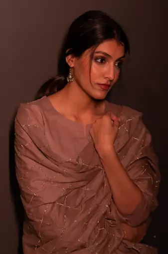 Metallic Brown Malhar Anarkali Suit Set