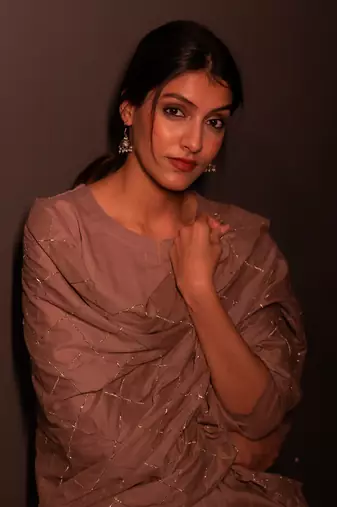Metallic Brown Malhar Anarkali Suit Set