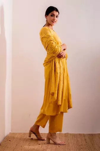 Yellow Marz Anarkali Suit Set