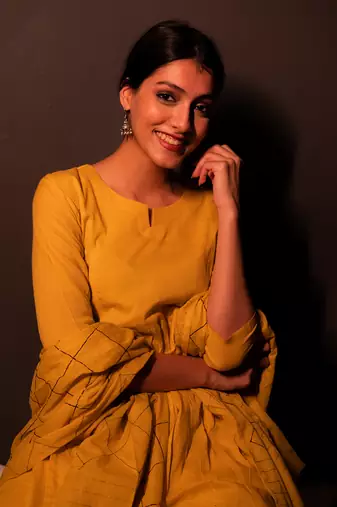 Yellow Marz Anarkali Suit Set