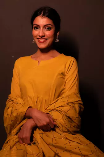 Yellow Marz Anarkali Suit Set