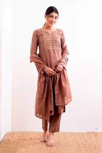 Nude Myra Straight Fit  Suit Set