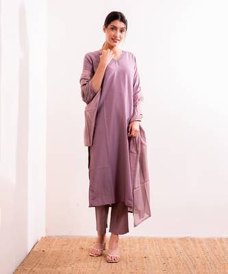Lavender Nagma Straight Fit  Suit Set 6