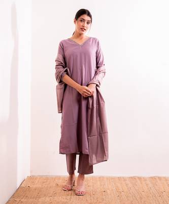 Lavender Nagma Straight Fit  Suit Set 7