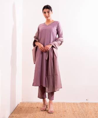 Lavender Nagma Straight Fit  Suit Set 8