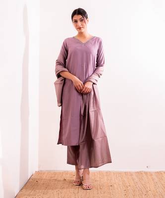 Lavender Nagma Straight Fit  Suit Set 10