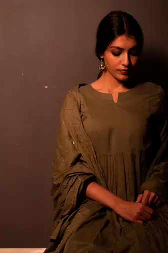Green Nazar Anarkali Suit Set
