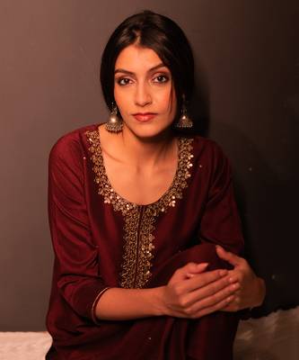 Maroon Saba Straight Fit Kurta Set 9