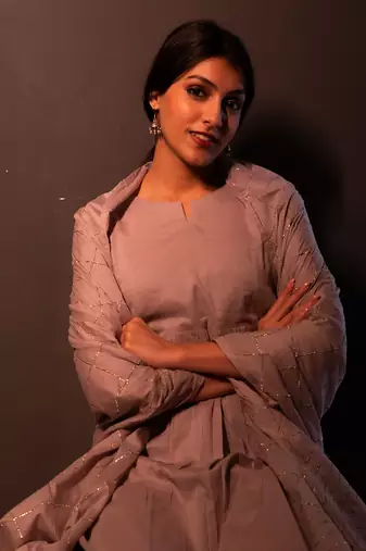 Onion Pink Sham Anarkali Suit Set