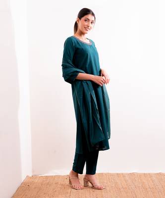 Turquoise Sufi Straight Fit  Suit Set 6